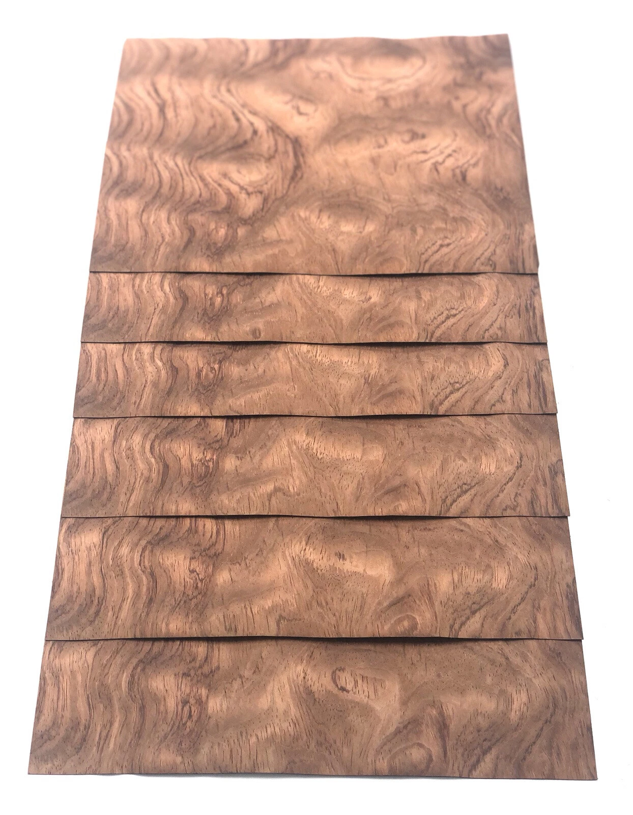 Pommele Sapele veneer sheet showing natural grain