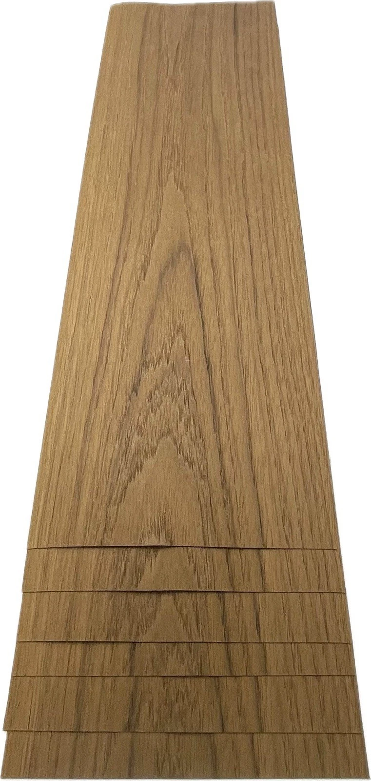 Teak veneer sheet showing natural grain