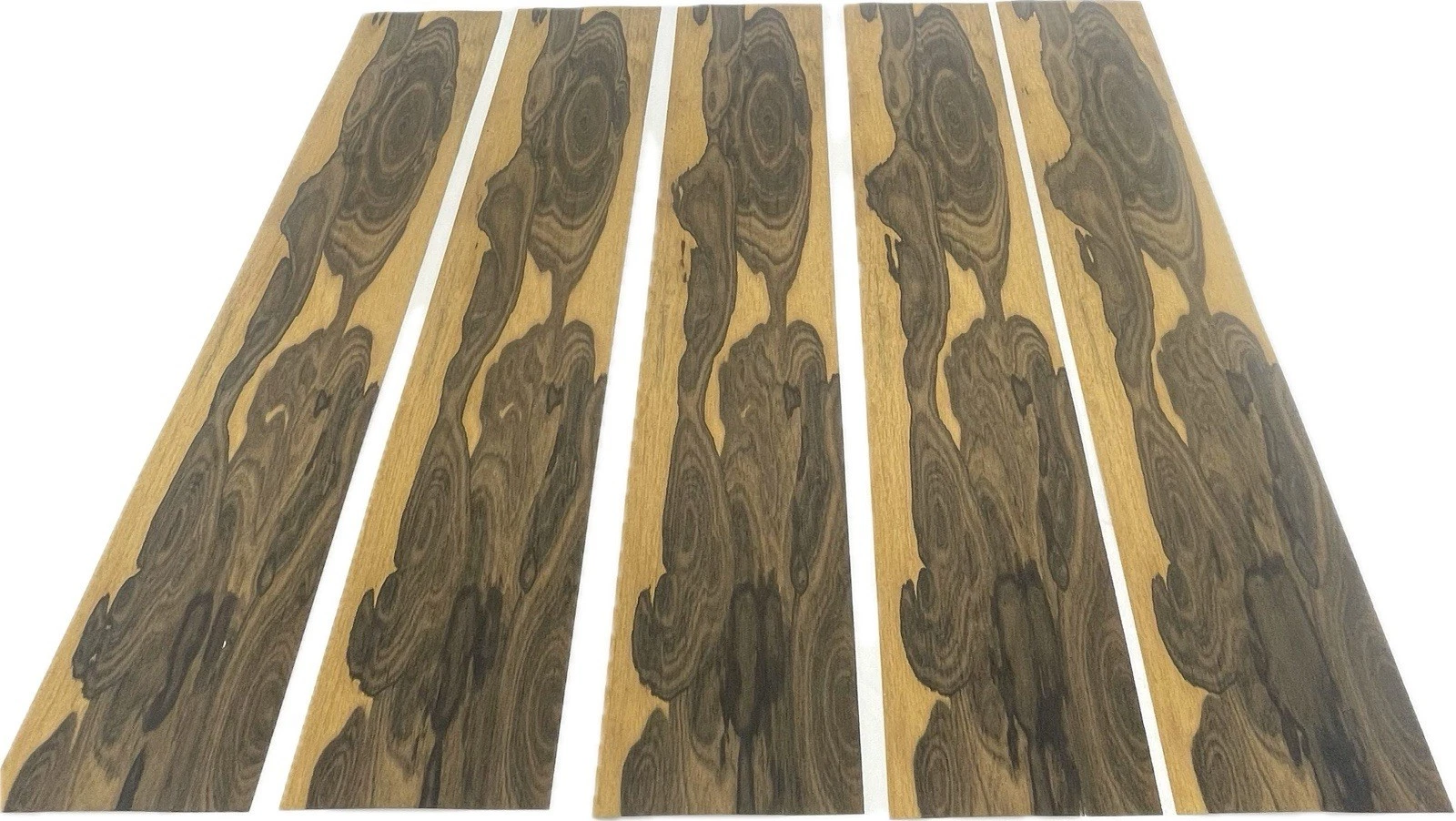 Ziricote veneer sheet showing natural grain